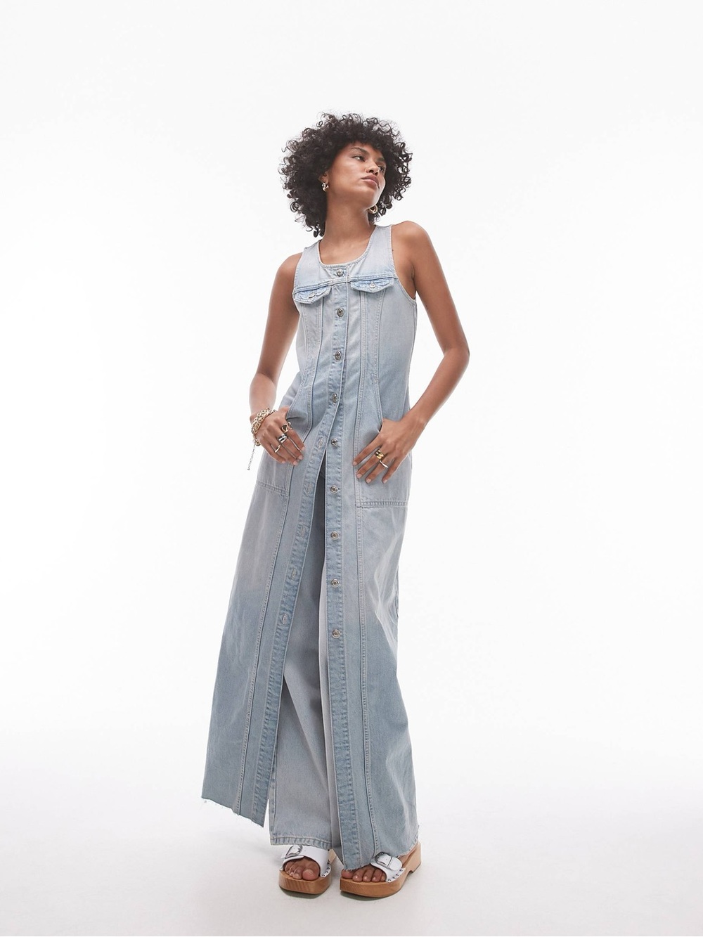 Sleeveless Denim Maxi Dress